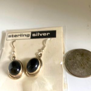 Earrings set in sterling silver with shepherds hook